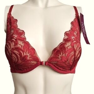 Adored by Adore Me Layla Plunge Push Up Underwire Lace Bra 32C New With Tags